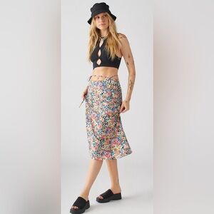 For Love & Lemons -Deidre Printed Midi Skirt